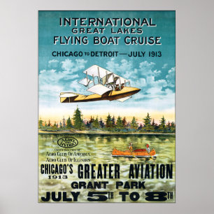Vintage 1913 som flyger fartygkryssning poster