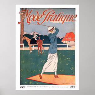 Vintage 1914 Golf-utskrift Poster