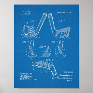 Vintage 1914 Utskrift av Klubb med golf-design Poster