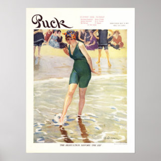 Vintage 1915 Puck Magazine Cover, båge Poster