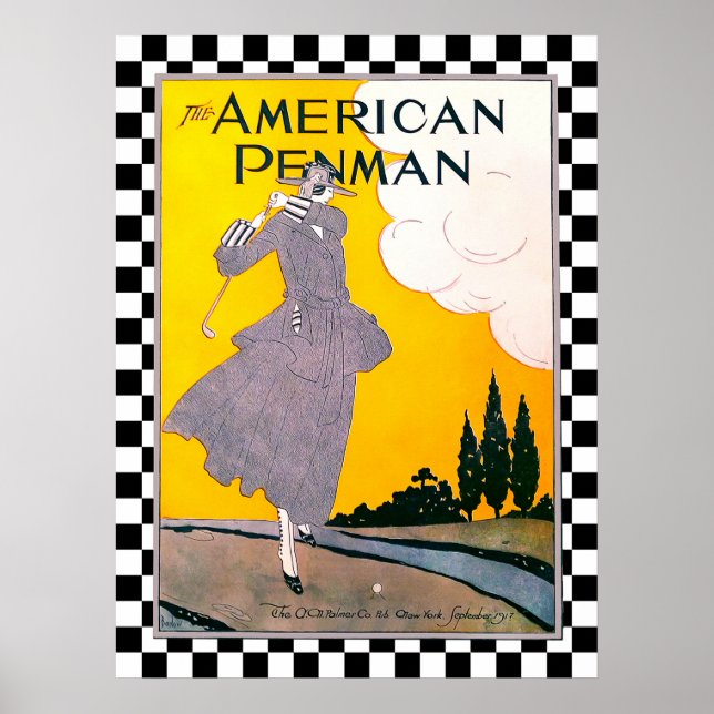 Vintage 1917 Golf-utskrift Poster (Framsidan)