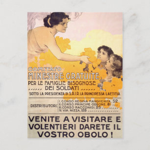 Vintage 1917 Italiensk Affisch Vykort