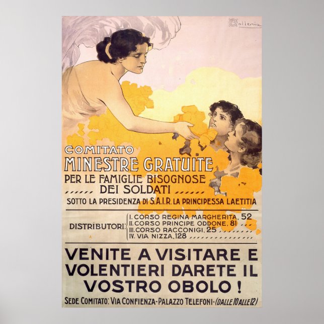 Vintage 1917 Poster i italienska (Framsidan)