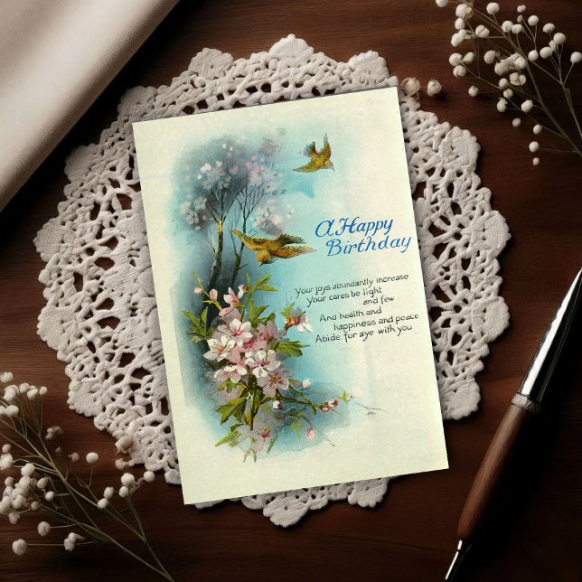 Vintage 1920 Birthday Blossom Art  Vykort (Skapare uppladdad)