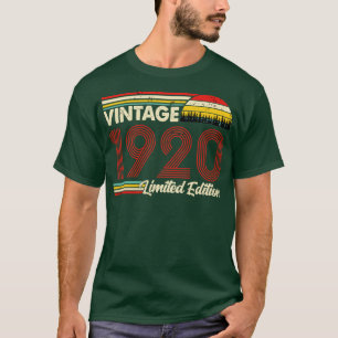 Vintage 1920 Birthday Shirt Begränsad Edition 1920 T