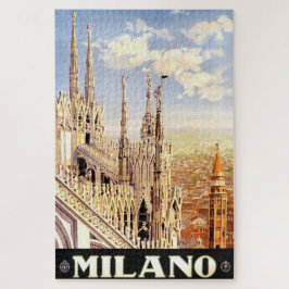 Vintage 1920 Duomo di Milano Italien Resaaffisch Pussel