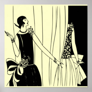 Vintage 1920 Flapper Deco Poster 2 - Anpassa!