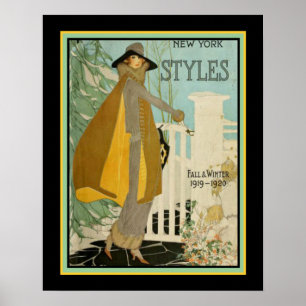 Vintage 1920 New York Stilar Poster