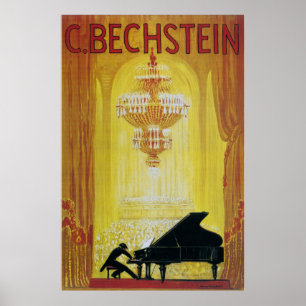vintage 1920 pianoreklam poster