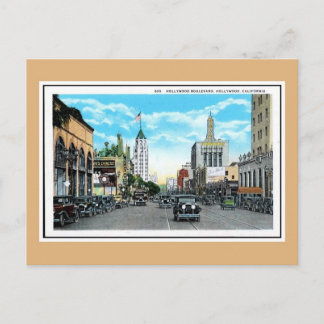 Vintage 1920-talet Hollywood Blvd. Hollywood CAL Vykort