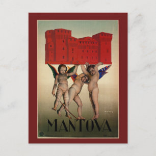 Vintage 1920-talet, italiensk resa Mantova Vykort
