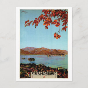 Vintage 1920-talet Sjö Maggiore Stresa italiensk r Vykort