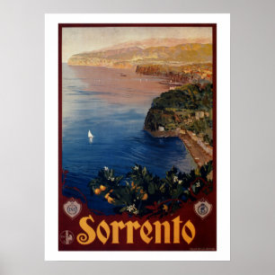 Vintage 1920-talet Sorrento Italienskt resande Poster