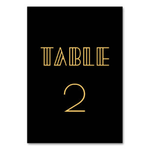 Vintage 1920-talets art deco simple bröllop bordsnummer