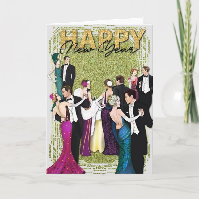 Vintage 1920-talets begynnelsekonstnärliga dekrete helgkort (Framsida)