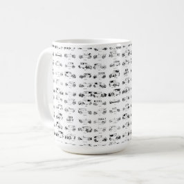 Vintage 1920-talets Bil Automobil Konst Mönster Kaffemugg
