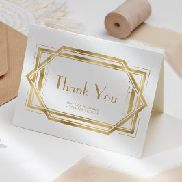 Vintage 1920-talets Deco White Gold Wedding Tack Kort