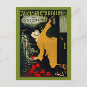 Vintage 1920-talets italienska kaffe maskin och vykort