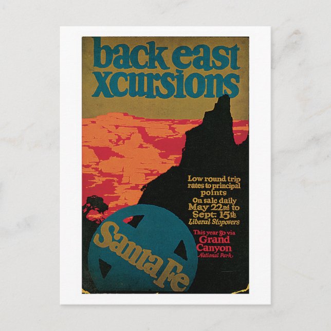 Vintage 1920-talets julfärdsannonser vykort (Framsida)