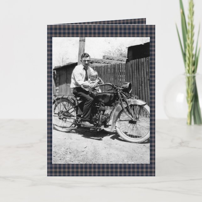 Vintage 1920-talets motorcykel kort (Framsida)