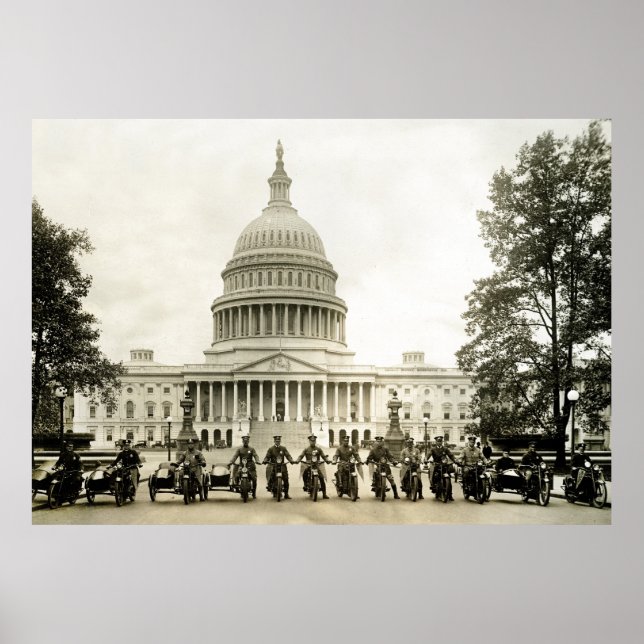 Vintage 1920-talets motorcyklar i DC Poster (Framsidan)