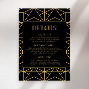 Vintage 1920-tals art deco information för bröllop tilläggskort