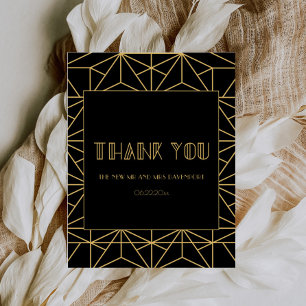 Vintage 1920s art deco geometric bröllop tack kort