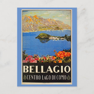 Vintage 1920s Bellagio Italienskt resedag Vykort