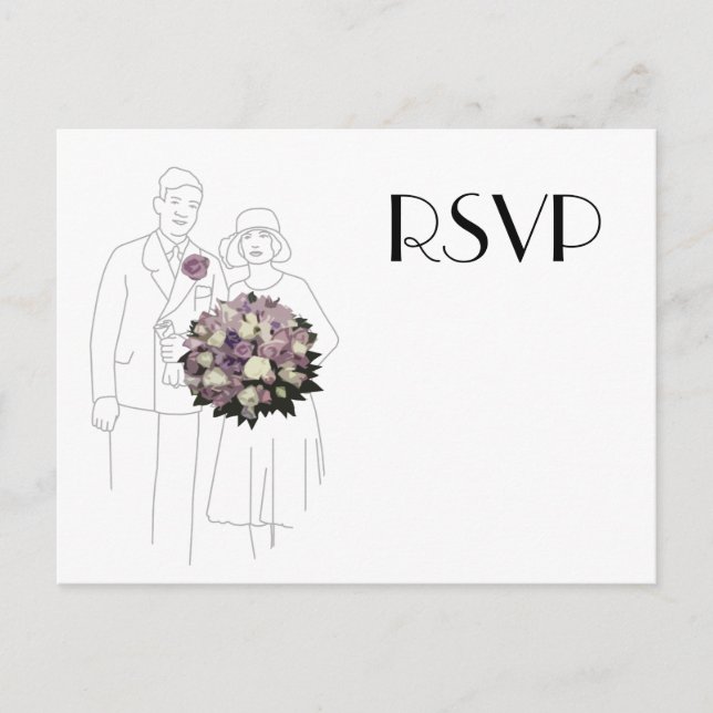 Vintage 1920s-Bröllop OSA vykort (Framsida)