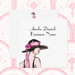 Vintage 1920's Fashion Business Card Fyrkantigt Visitkort