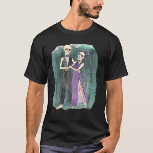 Vintage 1920S Finare Dress Skeleton Couple Hallowe T Shirt