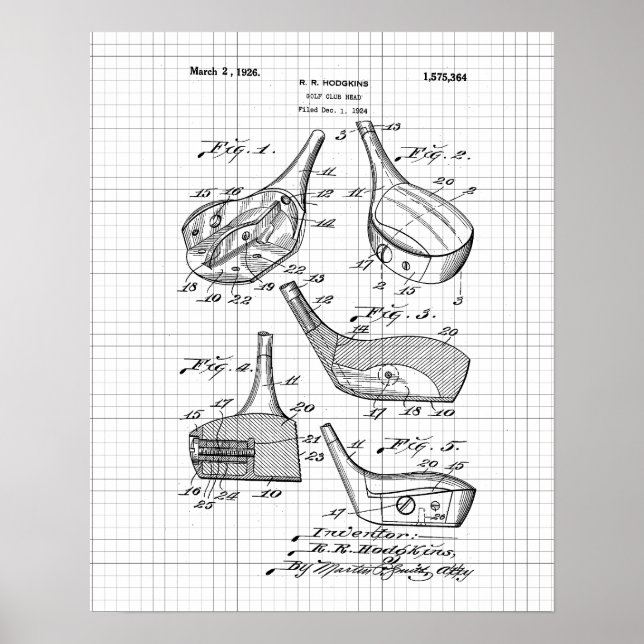Vintage 1920s - illustration av Golf-Klubb Poster (Framsidan)