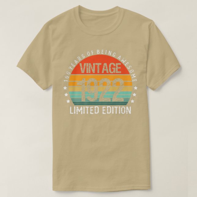 VINTAGE 1922 BEGRÄNSAD EDITION 100 ÅR T SHIRT (Design framsida)