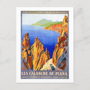 Vintage 1923 Les Calanche de Piana Fransk Travel Vykort