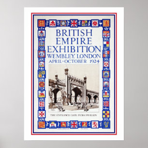 Vintage 1924 British Empire Exhibition Annons Poster