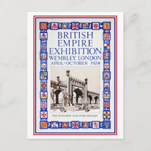 Vintage 1924 British Empire Exhibition Annons Vykort
