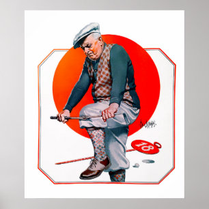 Vintage 1924 Golfer-utskrift Poster