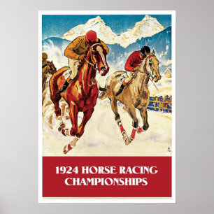 Vintage 1924 Horse Tävla ad Poster