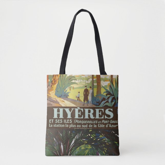 Vintage 1925 Fransk Riviera - Hyeres Tote Bag Tygkasse (Framsida)