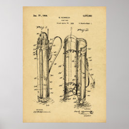 Vintage 1925 Golf Bag-utskrift Poster