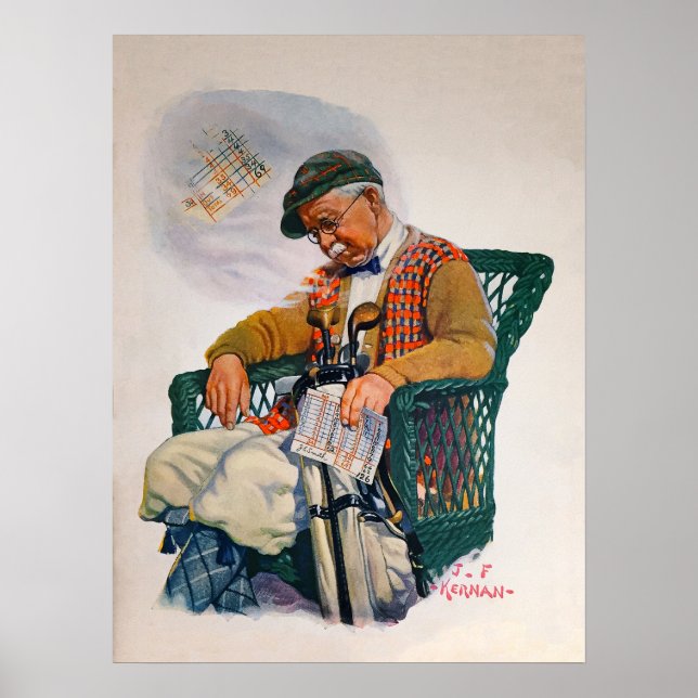 Vintage 1925 Golf-utskrift Poster (Framsidan)