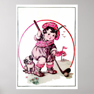 Vintage 1925 Golf-utskrift Poster