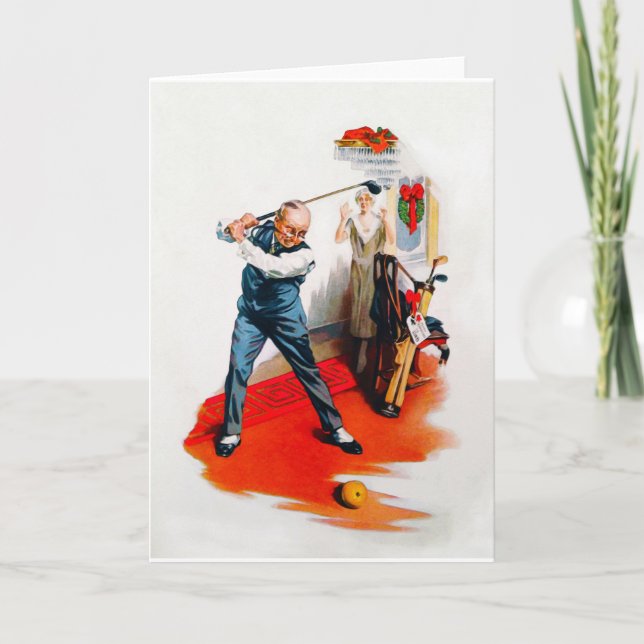 Vintage 1925: Golfjulkort Helgkort (Framsida)