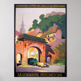 Vintage 1925 La Lorraine Pittoresque Fransk Travel Poster