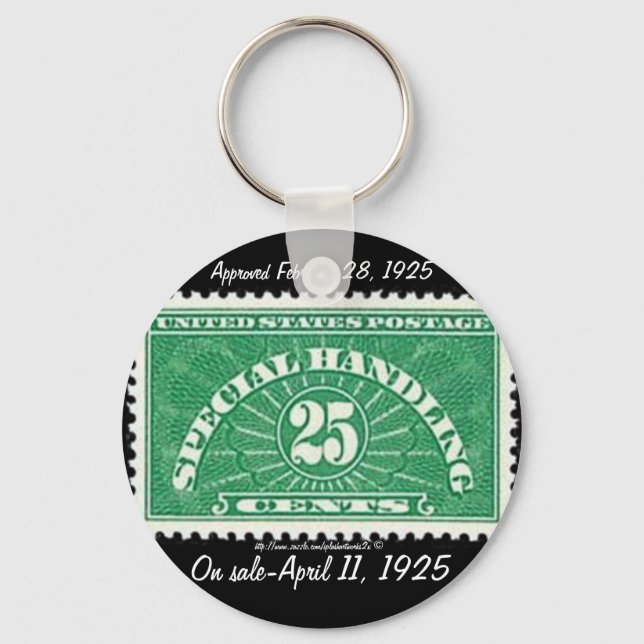 "Vintage-'1925-Specialhantering'-frimärke" Nyckelring (Framsida)