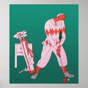 Vintage 1927 Golf-utskrift Poster