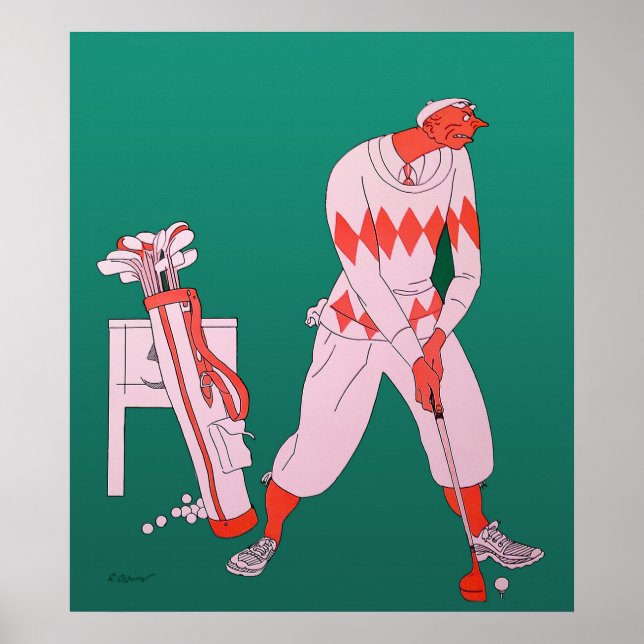 Vintage 1927 Golf-utskrift Poster (Framsidan)