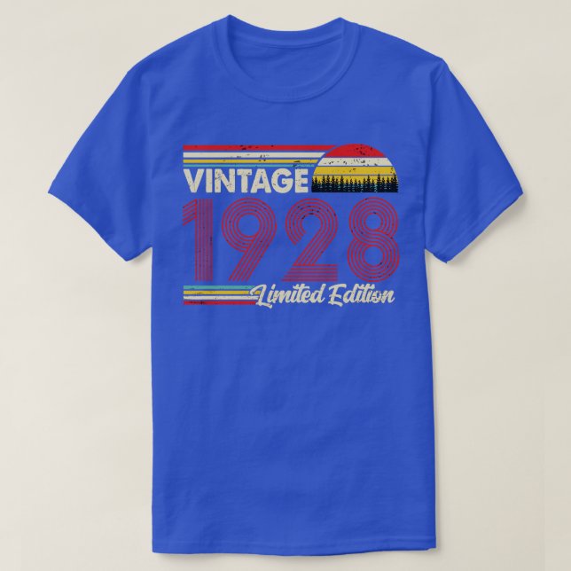 Vintage 1928 Birthday Shirt Begränsad Edition 1928 T (Design framsida)