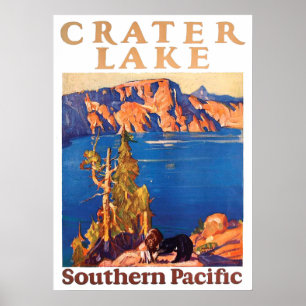 Vintage 1928: Crater Sjö Southern Pacific Travel Poster