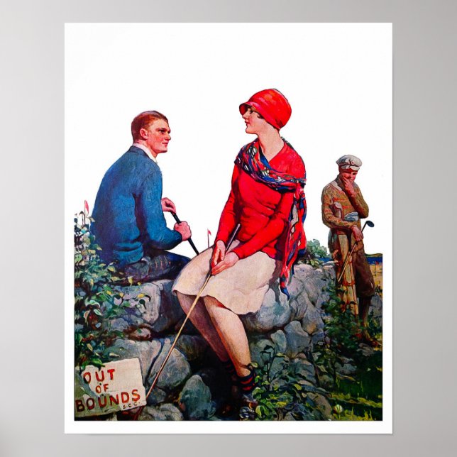 Vintage 1929 Golf-utskrift Poster (Framsidan)